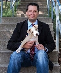 Brent Toellner with puppy