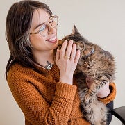Aurora Velazquez with cat