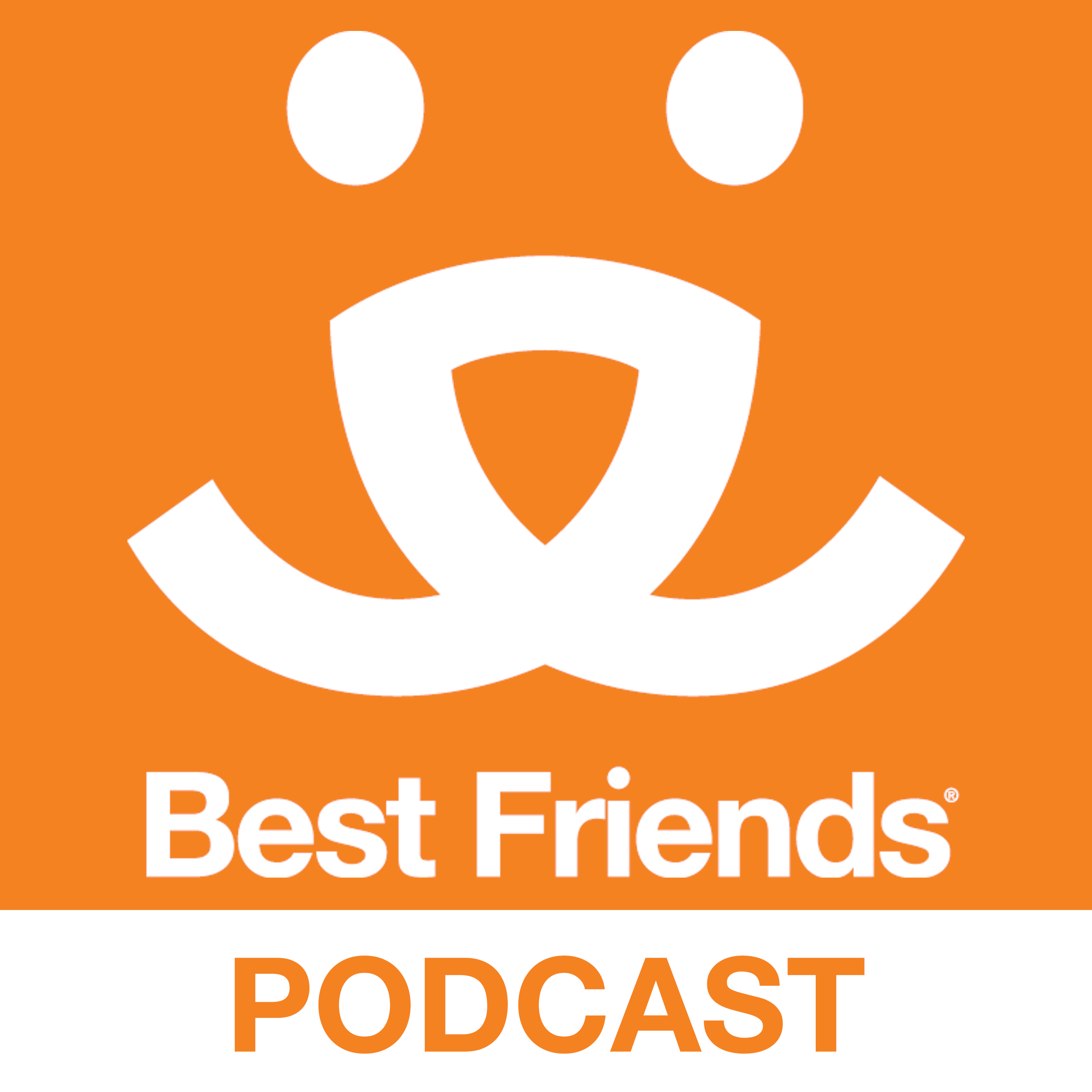 The logo for the best friends podcast