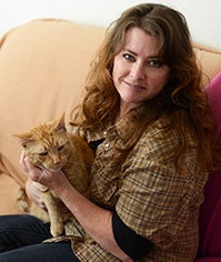 Liz with cat
