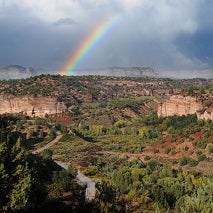Sanctuary canyon with rainbow