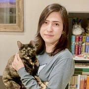 Sarah Q and cat