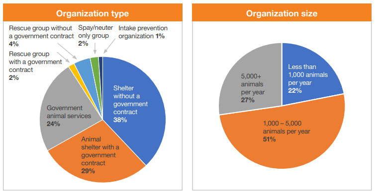 Organization type and size charts