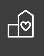 gray house with heart icon