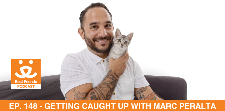 Marc Peralta from Best Friends Animal Society holding a kitten