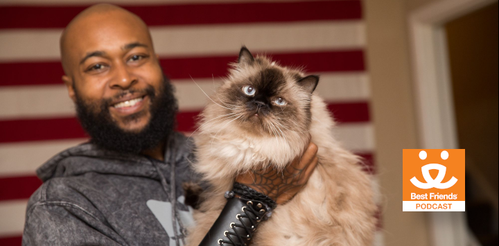 Sterling Davis the Trap King holding a cat